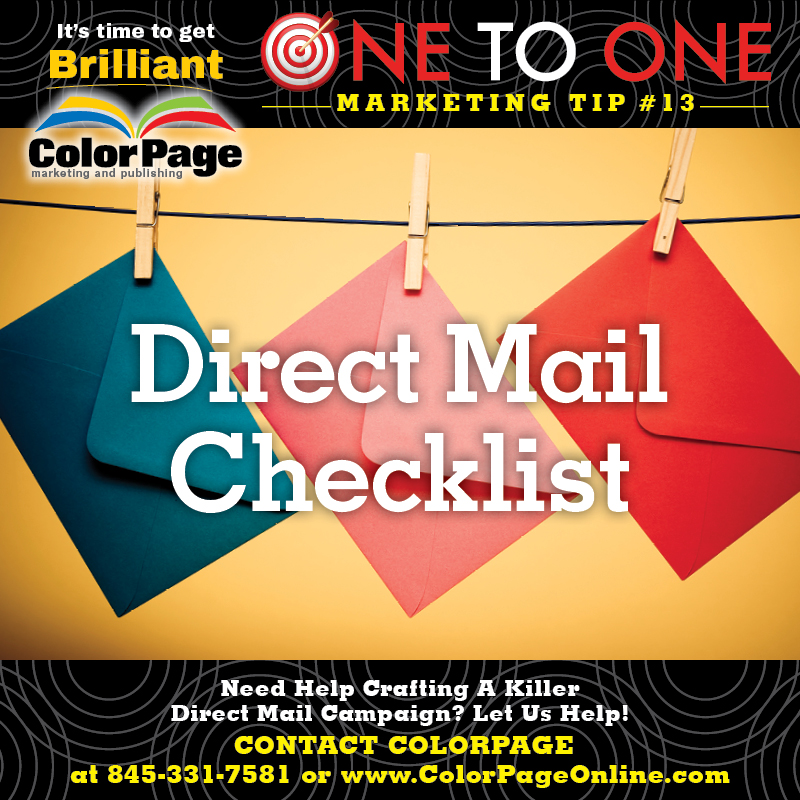 direct mail checklist